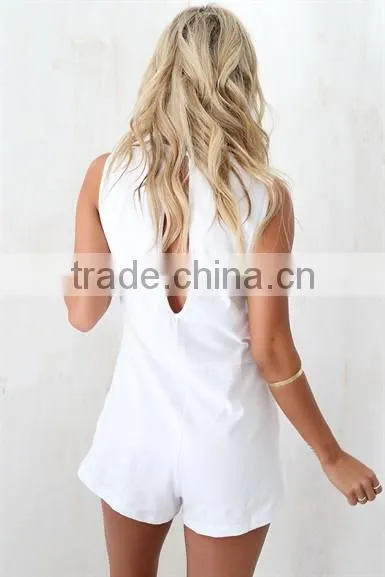 2015 Montpellier White Onesie Jumpsuit Shorts Adult Short Jumpsuit Quality Choice photo-4