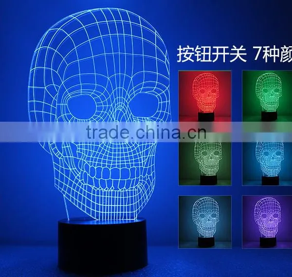 Skull Night Light 3D Visual LED Night Light Creative Lava Table Lamp Novelty Lighting Bedroom Light photo-6