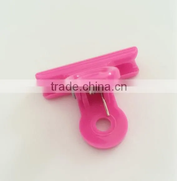 Assorted Non-transparent Colorful Plastic Spring Paper Clips photo-4