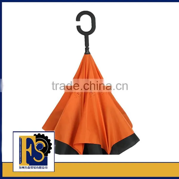 Inside Out Inverted Upside Down Double Layers Windproof Umbrella photo-4