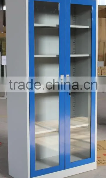 Office furniture metal glass door storage cabinet / cheap cabinet wardrobe