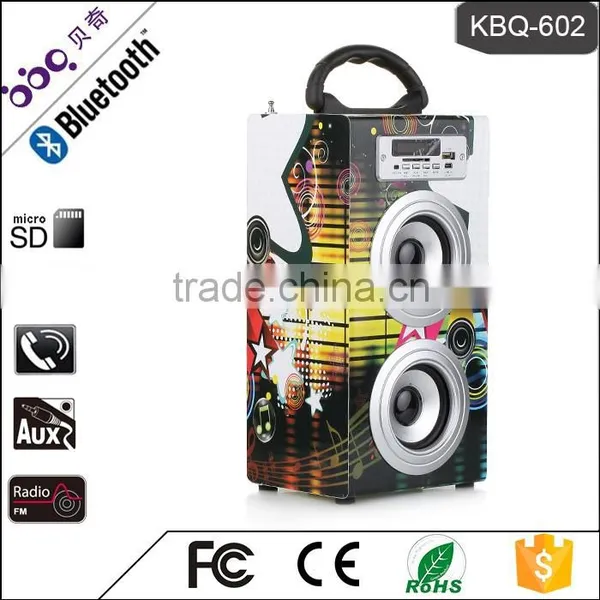 BBQ KBQ-602 10W 1200mAh Fashion Portable Wooden Speaker With FM/USB/SD