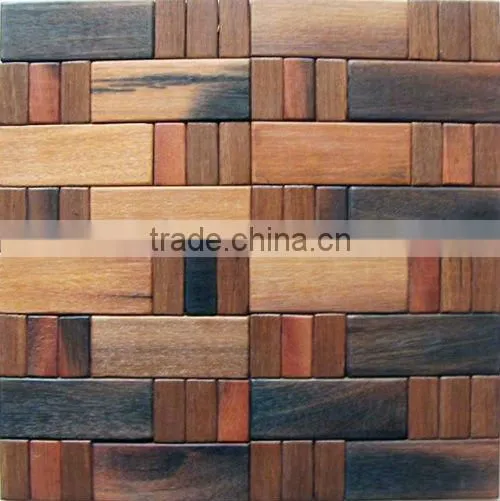 HMK5 European Style Wood Mosaic Artwork Wall Tile