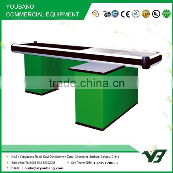 Hot Sell Good Cheap Red Color Steel Supermarket Cashier Checkout Counter (YB-H05) photo-4