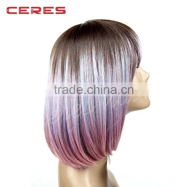 New Arrival Omber Pink Synthetic Hair Wig Bob Wig for Black Women photo-5