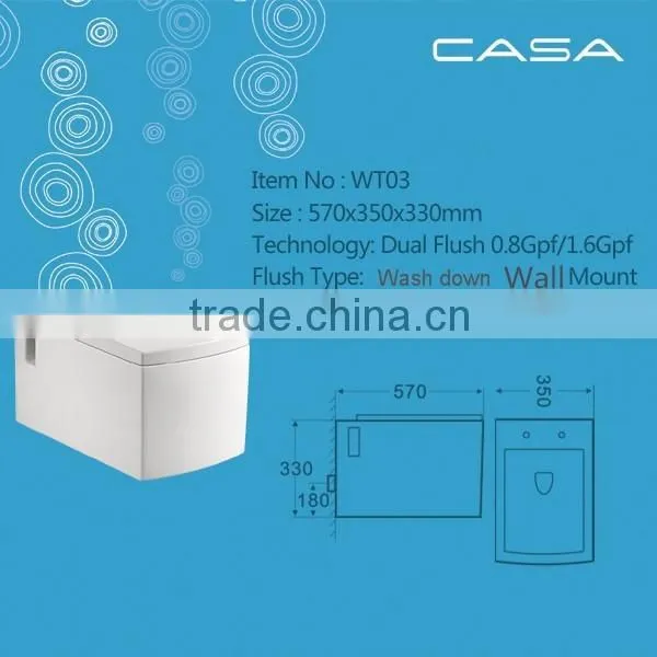 Concealed Cistern Installed Toilet Square Wall Hung Water Closet Quality Choice