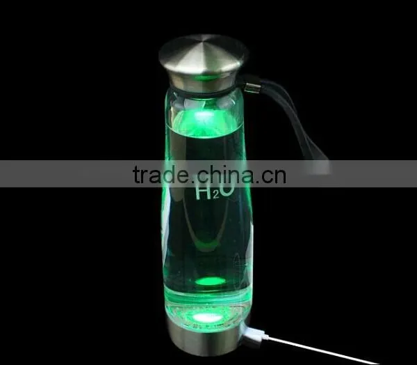 500ml Intelligent Portable Hydrogen Rich Water Ionizer Maker Generator Bottle Anti Aging Colorful Light photo-2