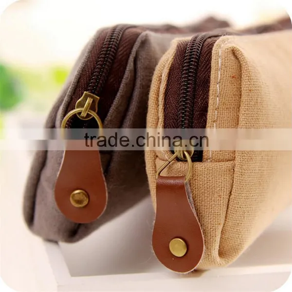 Fashion Retro Canvas Pencil Pen Case Cosmetic Makeup Coin Pouch photo-3