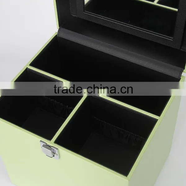 Small Mobile PVC Leather Cosmetic Box Makeup Beauty Case With Drawer Mirror photo-6