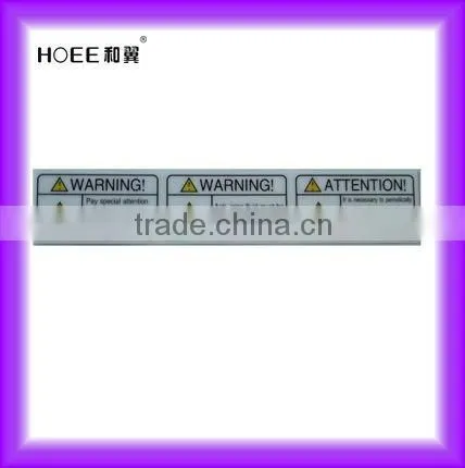 Custom printing self adhesive plastic warning labels stickers