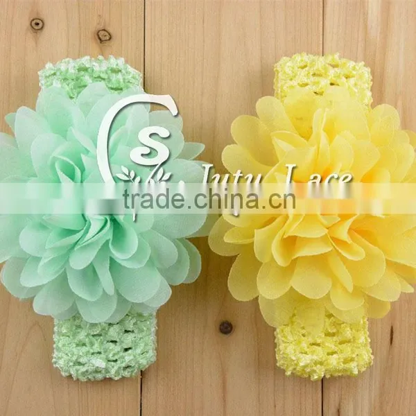 Bohemian Style Flower Rope Elastic Hair Band for Women / NEW Grosgrain Ribbon Baby Headbands Boutique Flower photo-2