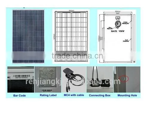 RJ Aluminium Alloy Oem 50w 75w 80w 100w 200w 300w Sunpower Solar Panel photo-2
