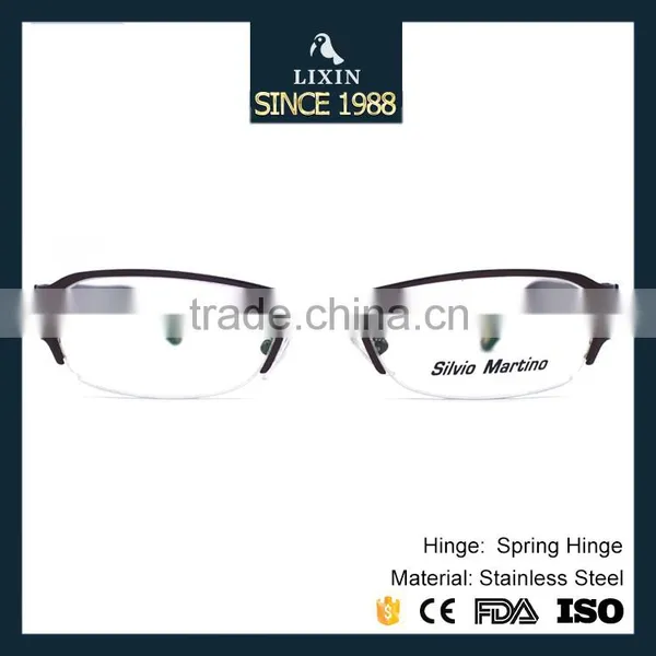 Luxury Brand New Design Metal Half-Rim Glasses Frame Rhinestone Women Black/Gray/Brown/Silver Frame Wide Temple SM4025 photo-2