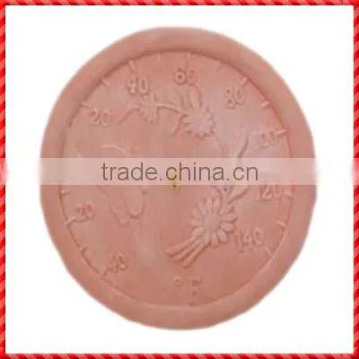 Natural Round Terracotta Flower Butterfly China Yuwu Wall Clock