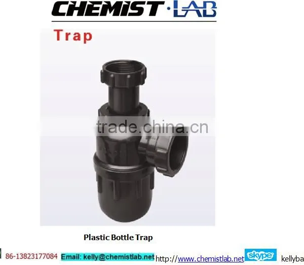 Chemical Resistant Plastic Bottle Trap for Sink