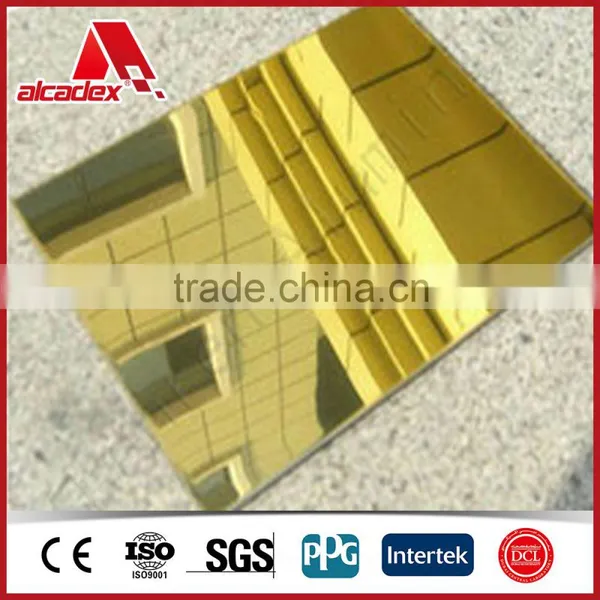 Golden Mirror Finished Aluminum Composite Panel Wall Cladding Acp photo-2