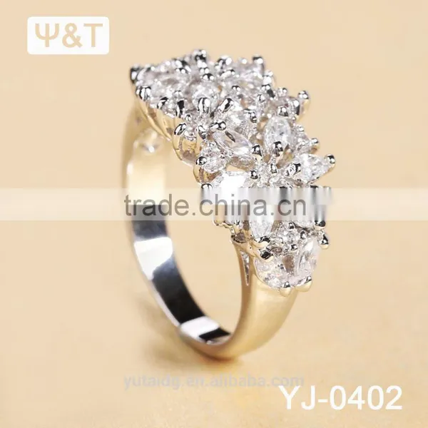 Jingli Jewelry Diamond Flower Shaped Silver Ring For Women (YJ-402) photo-3