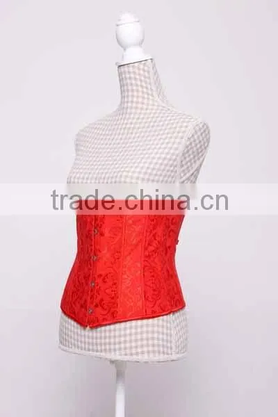 Accept Paypal Wholesale Women Underwear Brocade Sexy Red Mature Corset photo-6