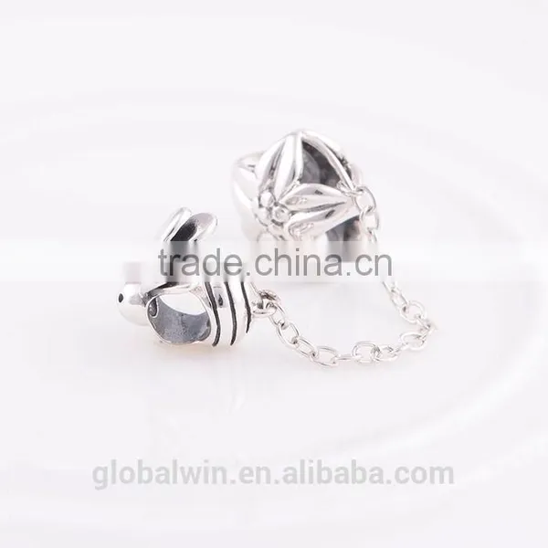 Silver Materials For Jewelry Safty Chain 925 Silver Women's Fashion Bee Charm Fine Jewelry photo-4
