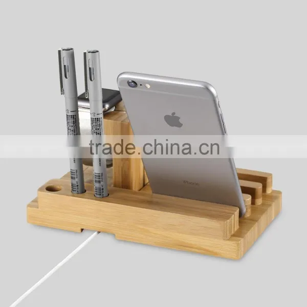 Desktop Bamboo Watch / Pad / Decorative Cell Phone Stand Holder photo-2