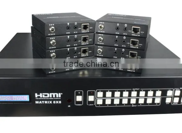 Super Quality HDBaseT 8x8 HDMI Matrix Over CAT5e/6/7, RS232,TCP/IP Control photo-3