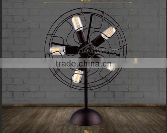 Five Lampholders Desk Lamp Fan Lamp Metal In Black Finish Living Room Bedroom Dining Room Table Lamp photo-2