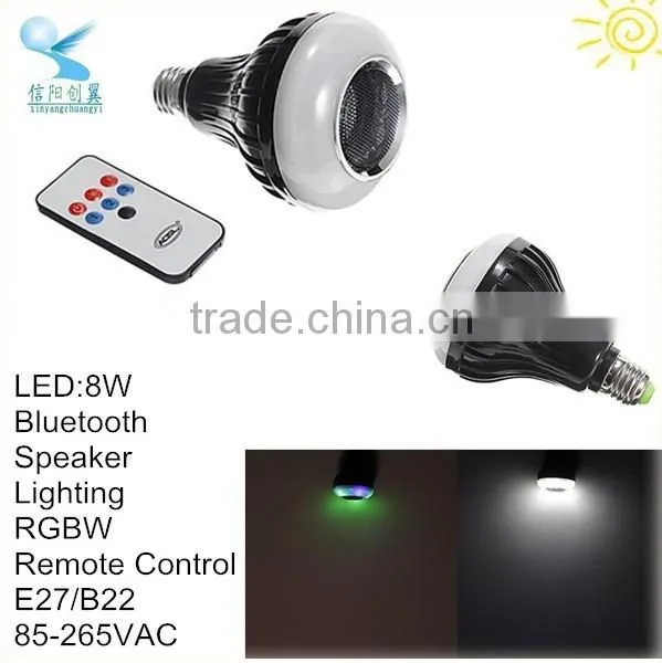China Suppliers Plastic Material RGBW 8w Bluetooth Speaker With Led Light