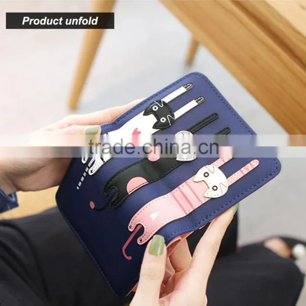 New Fashion Trend Lady Cute Little Cat Short Paragraph Wallet Purse Handbag Wallet photo-5