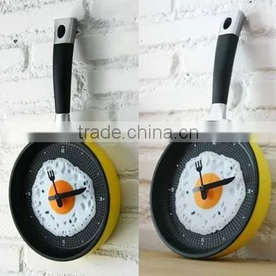 2015 Newest Frying Pan Clock Pan Wall Clock Noverlty Wall Clock Home Decor Pan Clock Promotion Clock Gift Clock Kithchen Clock photo-2