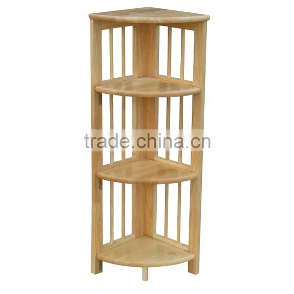 FSC Promotional Cheap Wooden Shelves Corner Bookcase for Wholesale