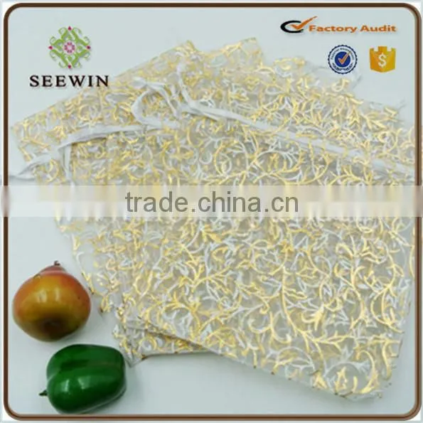 Convenient Transparent Organza Gift Bag With Printing Customerized Pattern With Drawing Pouch photo-3
