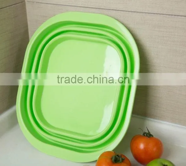 Silicone Folding Pots Vegetables Wash Basin Car Portable Fishing Water Bucket photo-2