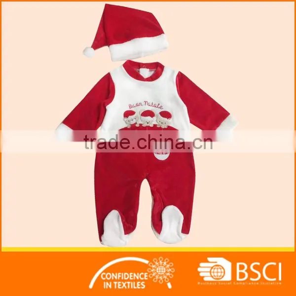 Cheap Nice Red Bear Happy Baby Christmas Romper