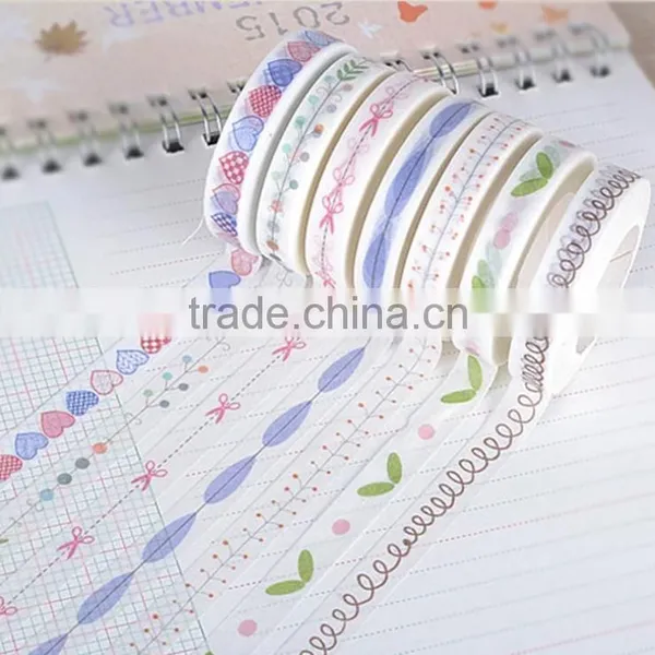 7mm*10m Washi Tape Heart/split Line/animal Foortsprint Pattern Adhesive Tape Small Fresh Series Decorative Tape photo-2