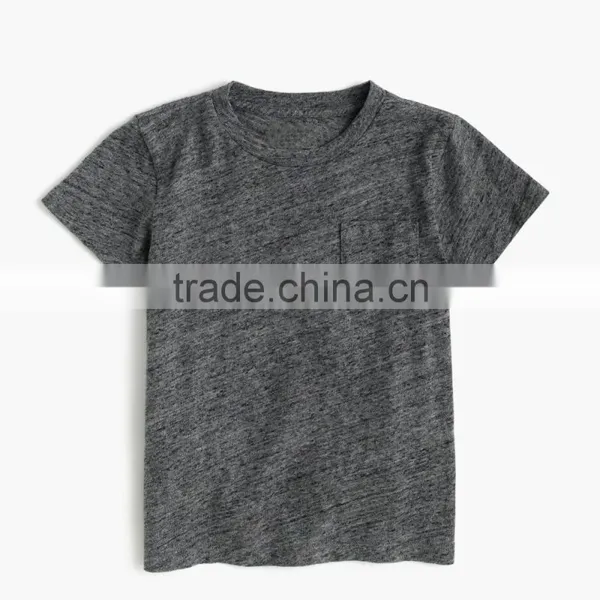 Wholesale Comfortable Custom Design Baby Clothes 2017 Boys' Slub Pocket T-shirt New Style Plain Children Clothing photo-5