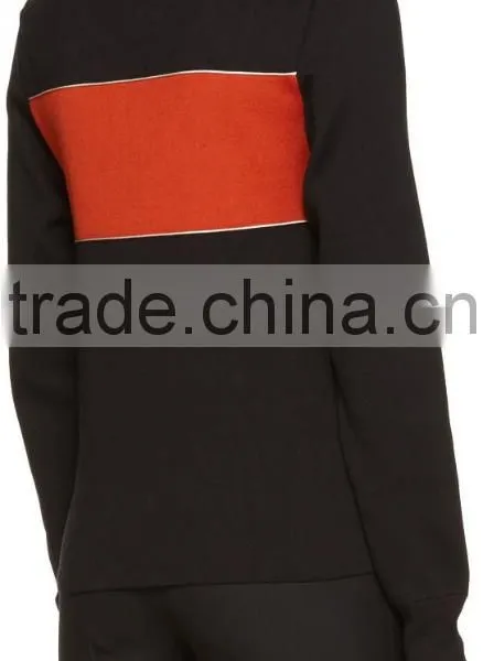 High Quality Colorblocked Long Sleeve Silk and Cotton Blended Jersey Sweater photo-3