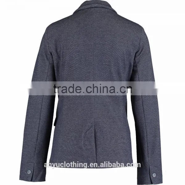 Ladies Navy Flap Pocket Tight Fit Oxford Pique Blazer Wholesale photo-2