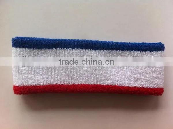 colorful cotton headband with embroidery logo sport headband and running