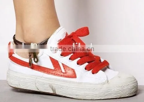 Fashion Jewelry Punk Retro Zipper Anklet Bracelet Double Chain Bangle Bronze for Girl Boys photo-3