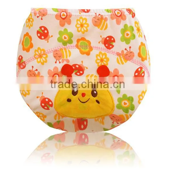 3 Layers Cartoon Faces Newborn Baby Training Pants Pure Cotton Baby Cloth Diaper Nappy photo-3