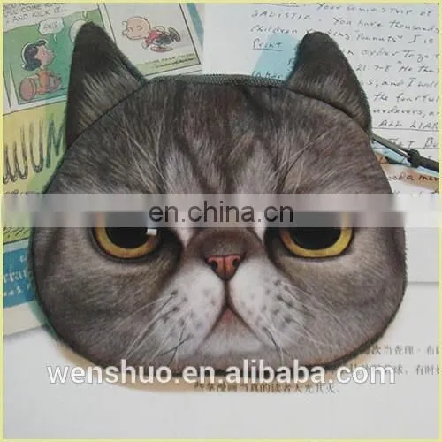 Fashion Cute Cat Face Round Coin Wallets photo-4