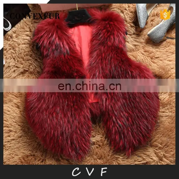 Europe Pattern New Fur Clothing Boutique Ladies Raccoon Fur Vest