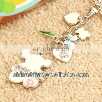 Teddy Bear Rhinestone Long Keychain CD-KD019