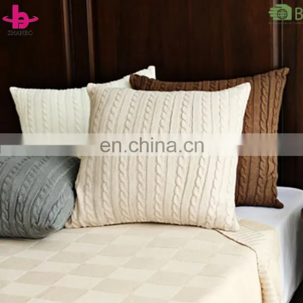 Hot Selling High Quality 100% Cotton/Acrylic Cable Knit Decorative One Layer Multifunction Throw Pillow Covers for Couch photo-5