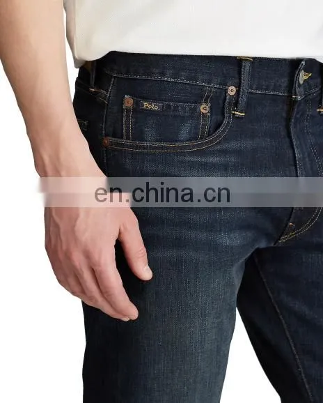 Diznew Custom Large Size Men's Dark Blue Straight Denim Fabrics Jeans photo-6
