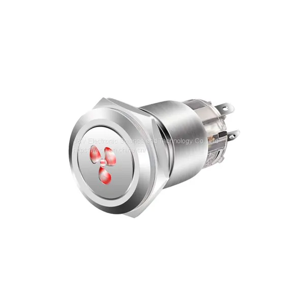 J&V 19MM Copper Nickel Plated Flat Head Explosion-proof Push Button Switch photo-3