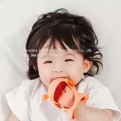 Baby Teether Silicone Soft Teethers For Babies Wear on Hand Mushroom Soothing Teether Mitten Hand photo-5