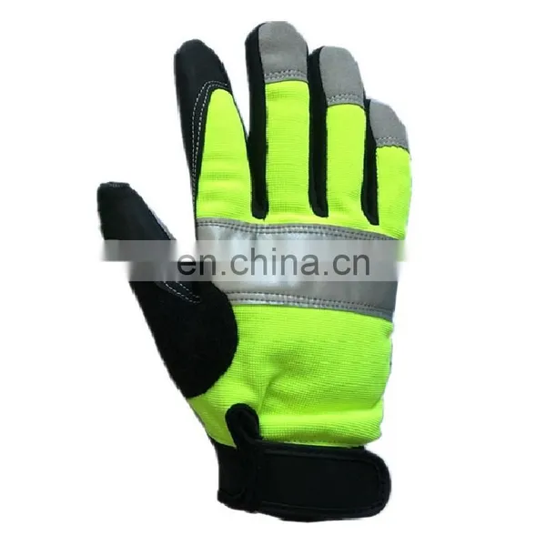 Factory Mechanical Reflective Mechanic Safety Repair Non-Slip Industrial Synthetic Leather Work Gloves photo-2