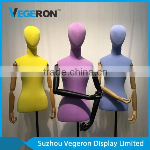 Half Body Torso Mannequin With Wooden Flexible Arm