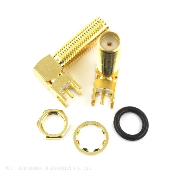 SMA KWE RF Adapter Female Jack Connector Right Angle Solder Type Antenna CONNECTOR PCB Mount 23MM photo-2
